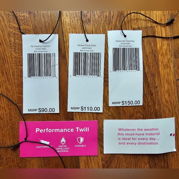 Vera Bradley 4 PIECE SET Rain Forest Toile Travel Bag - Picture 15 of 16